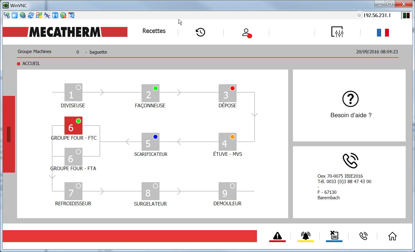 HMI screen , bakery production line - copyright © HAIKU DESIGN - PBo Design - MECATHERM